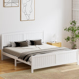 NNEED Bed Frame King Size Timber Platform White