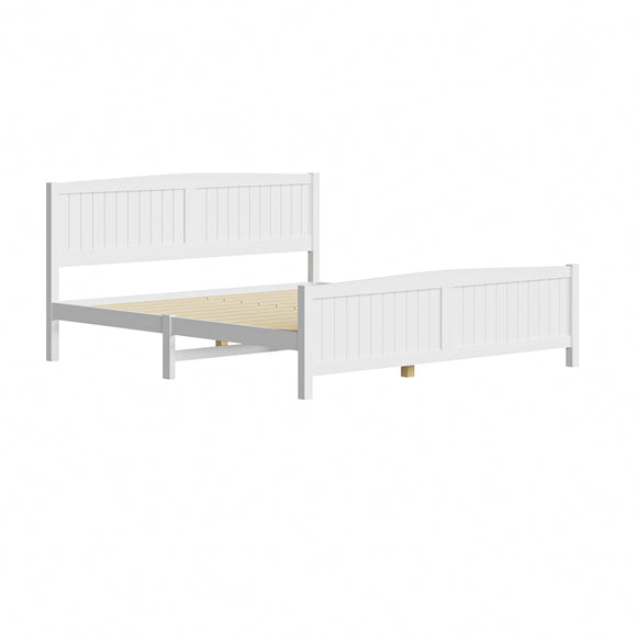 NNEED Bed Frame King Size Timber Platform White
