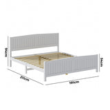 NNEED Bed Frame King Size Timber Platform White