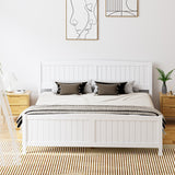 NNEED Bed Frame King Size Timber Platform White