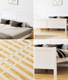 NNEED Bed Frame King Size Timber Platform White