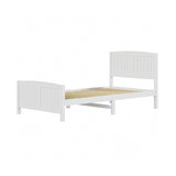 NNEED Bed Frame King Singe Size Timber Platform White
