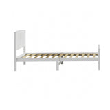 NNEED Bed Frame King Singe Size Timber Platform White