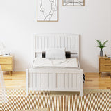 NNEED Bed Frame King Singe Size Timber Platform White