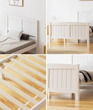 NNEED Bed Frame King Singe Size Timber Platform White