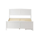NNEED Wooden Bed Frame Queen Size with Trundle Drawers White