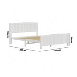 NNEED Bed Frame Queen Size Timber Platform White