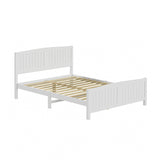 NNEED Bed Frame Queen Size Timber Platform White
