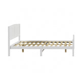 NNEED Bed Frame Queen Size Timber Platform White