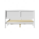 NNEED Bed Frame Queen Size Timber Platform White