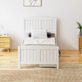 NNEED Wooden Bed Frame Single Size with Trundle Drawers White