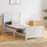 NNEED Bed Frame Singe Size Timber Platform White