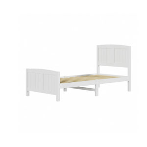 NNEED Bed Frame Singe Size Timber Platform White