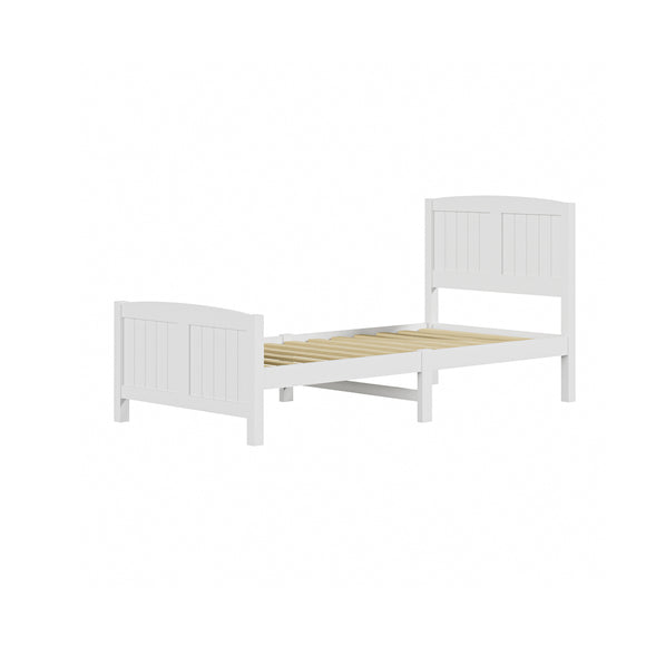 NNEED Bed Frame Singe Size Timber Platform White