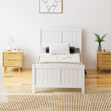 NNEED Bed Frame Singe Size Timber Platform White