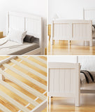 NNEED Bed Frame Singe Size Timber Platform White