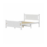 NNEED Wooden Bed Frame Double Size Pine Wood White
