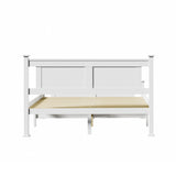 NNEED Wooden Bed Frame Double Size Pine Wood White