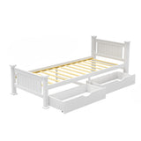 NNEED Wooden Bed Frame King Single with Storage Drawers Trundles