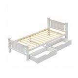 NNEED Wooden Bed Frame King Single with Storage Drawers Trundles