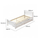 NNEED Wooden Bed Frame King Single with Storage Drawers Trundles