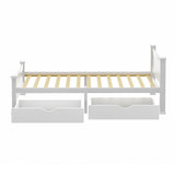 NNEED Wooden Bed Frame King Single with Storage Drawers Trundles