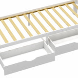 NNEED Wooden Bed Frame King Single with Storage Drawers Trundles