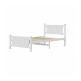 NNEED Wooden Bed Frame King Single Pine Wood White