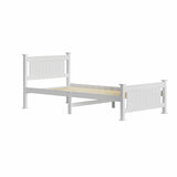 NNEED Wooden Bed Frame King Single Pine Wood White