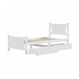 NNEED Wooden Bed Frame Single with Storage Drawers Trundles