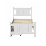 NNEED Wooden Bed Frame Single with Storage Drawers Trundles