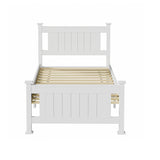 NNEED Wooden Bed Frame Single Size Pine Wood White