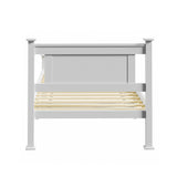 NNEED Wooden Bed Frame Single Size Pine Wood White