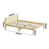 NNEED Wooden Bed Frame Queen Size Slat Support