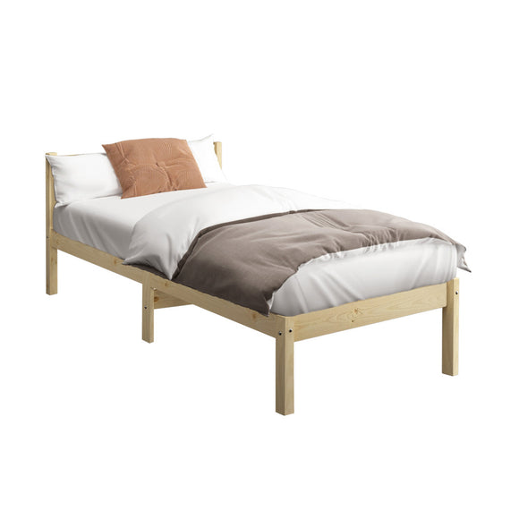 NNEED Bed Frame Single Size Wooden Kids Bed