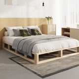NNEED Wooden Bed Frame Double Size Cage-like Base