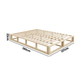 NNEED Wooden Bed Frame Double Size Cage-like Base