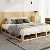 NNEED Wooden Bed Frame King Size Cage-like Base