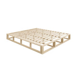 NNEED Wooden Bed Frame King Size Cage-like Base
