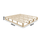 NNEED Wooden Bed Frame King Size Cage-like Base
