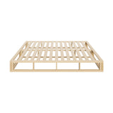 NNEED Wooden Bed Frame Queen Size Cage-like Base