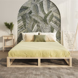 NNEED Wooden Bed Frame Queen Size Cage-like Base