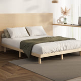 NNEED Bed Frame Double Size Bed Base Solid Wood Slats