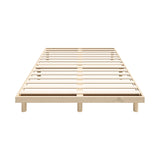 NNEED Bed Frame Double Size Bed Base Solid Wood Slats