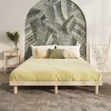 NNEED Bed Frame Double Size Bed Base Solid Wood Slats