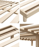 NNEED Bed Frame Double Size Bed Base Solid Wood Slats