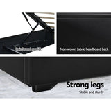 NNEDSZ Artiss Bed Frame Queen Size LED Gas Lift Black COLE