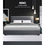 NNEDSZ Artiss Bed Frame Double Size Gas Lift Grey NINO