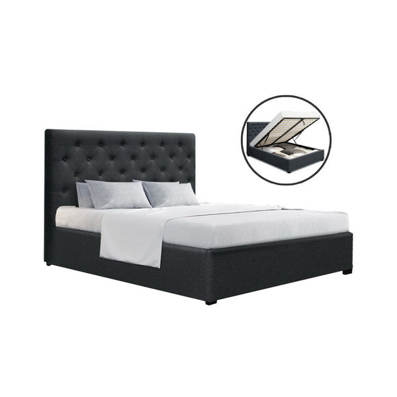 NNEDSZ Artiss Bed Frame Double Size Gas Lift Charcoal VILA