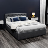 NNEDSZ Artiss Bed Frame Double Size Gas Lift Charcoal VILA